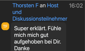 Chat-Stimme: Super erklärt. Fühle mich gut aufgehoben