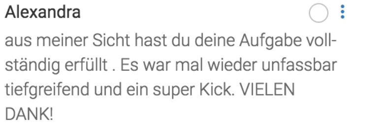 Chat-Stimme: Es war mal wieder unfassbar tiefgreifend und ein super Kick